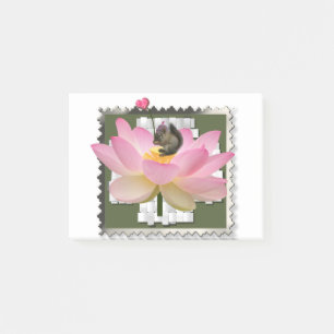 3D Framed Adorable Baby Squirrel On Flower Post-it Notes