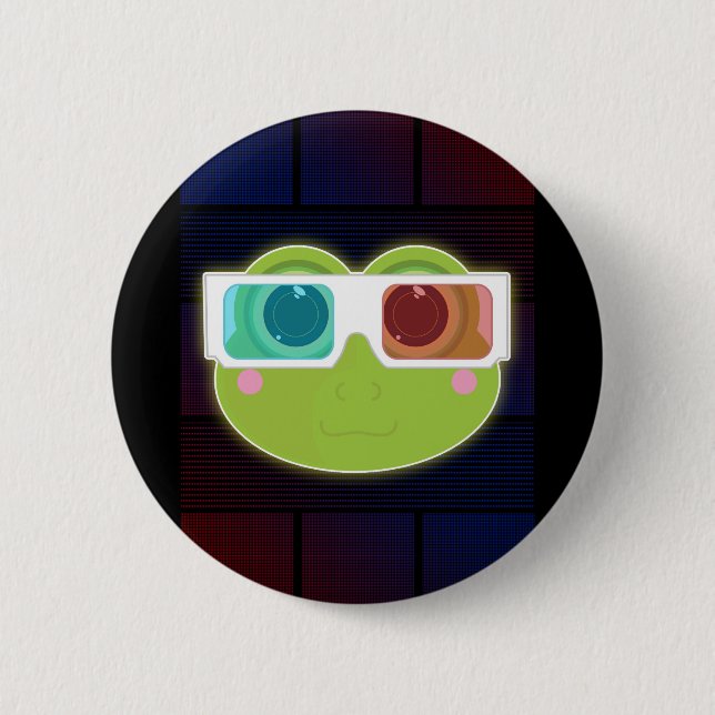 3D Frog 2 Inch Round Button (Front)