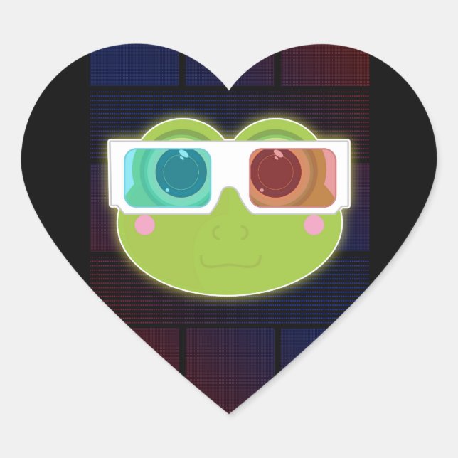 3D Frog Heart Sticker (Front)