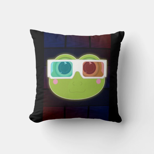 3D Frog  Throw Pillow (Front)