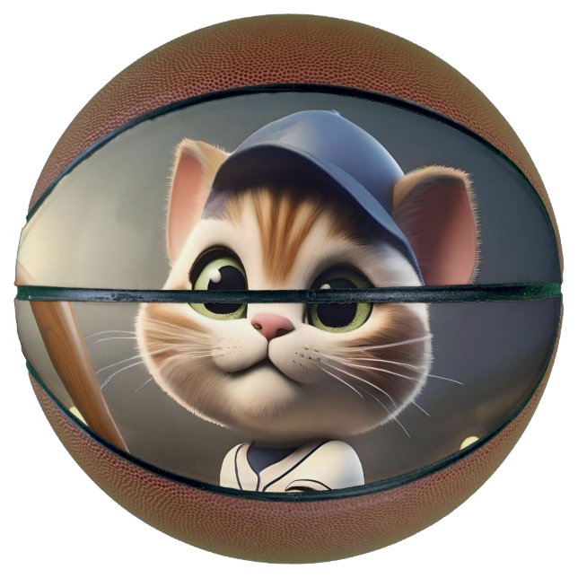 3D Funny Baseball Cat,  Basketball (Front)