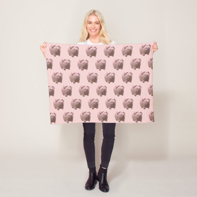3D Funny Pig Year Birthday choose colour Fleece 2 (In Situ)