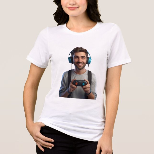 3D Gamer Vibes Tri-Blend Shirt (Front)