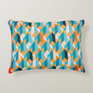 3D Geometric Bauhaus Pattern Accent Pillow
