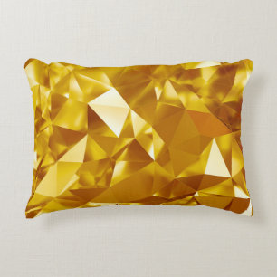3D Geometric: Metallic Background Design Accent Pillow