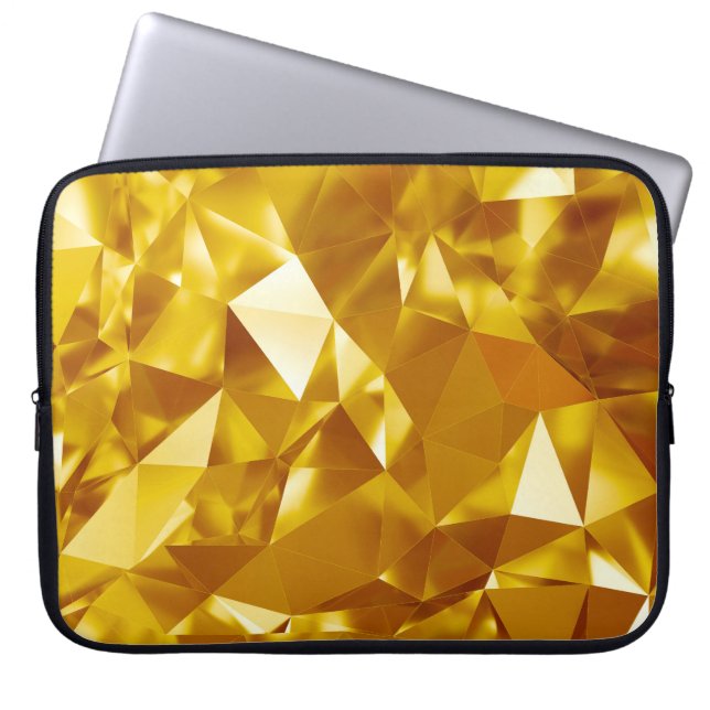 3D Geometric: Metallic Background Design Laptop Sleeve (Front)