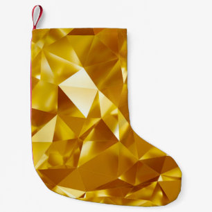 3D Geometric: Metallic Background Design Small Christmas Stocking