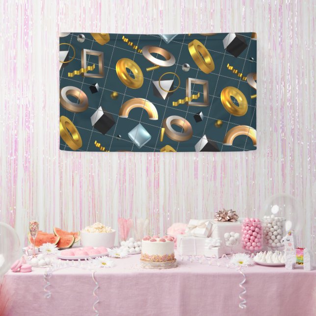 3D Geometric Pattern Banner (Party)