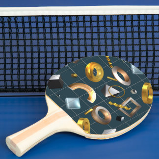 3D Geometric Pattern Ping Pong Paddle