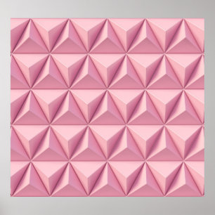 3D geometric triangles: minimalistic background. Poster