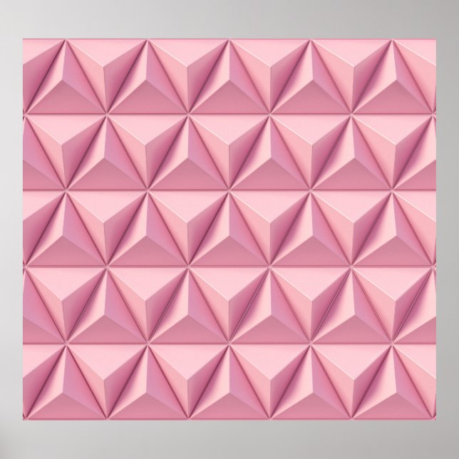 3D geometric triangles: minimalistic background. Poster (Front)