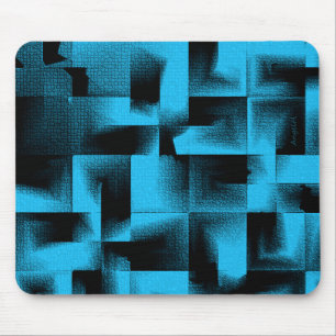 3D Geometrics - Cerulean Blue Deep Mouse Pad