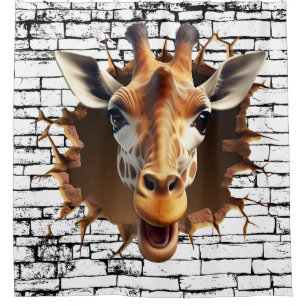 3D Giraffe Wall Break Art – Realistic Safari
