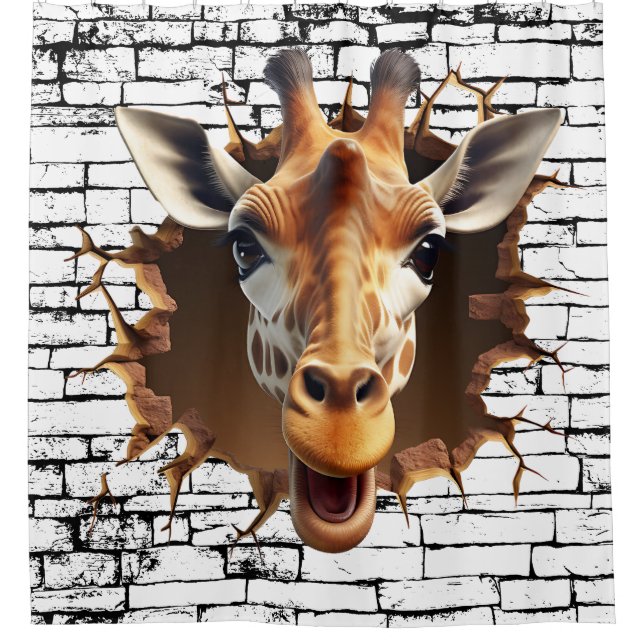 3D Giraffe Wall Break Art – Realistic Safari (Front)