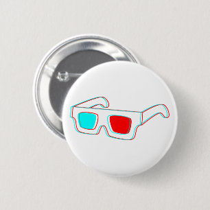 3D Glasses design 2 Inch Round Button