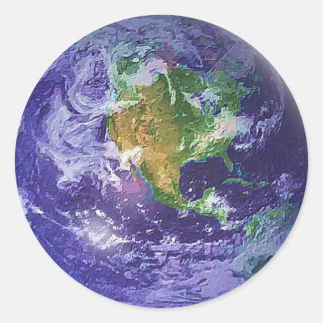 3D Globe Earth Day Classic Round Sticker (Front)