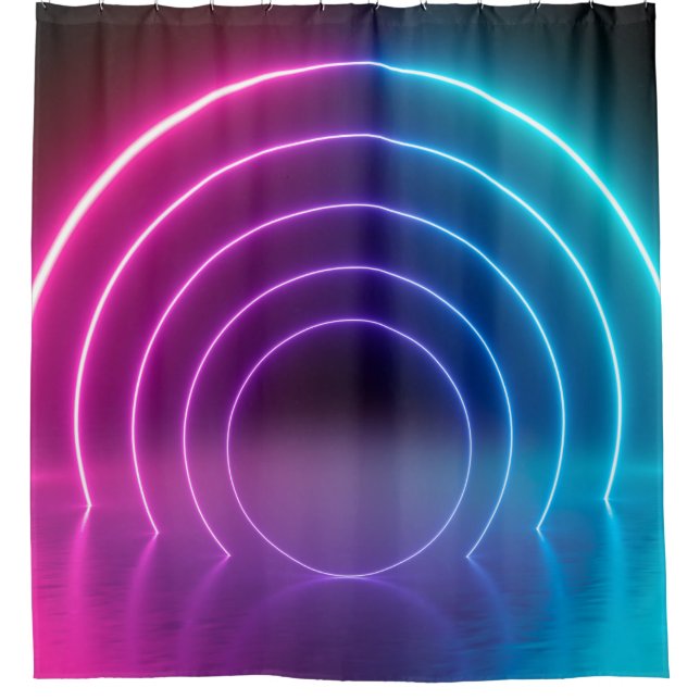 3d, glowing lines, tunnel, neon lights, virtual re (Front)