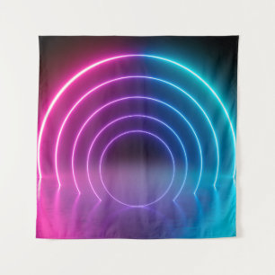 3d, glowing lines, tunnel, neon lights, virtual re tapestry