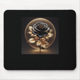 3d Gold Black Roses #16 Sticker Mouse Pad