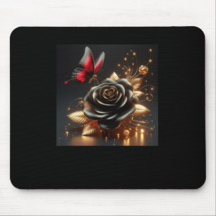 3d Gold Black Roses #5 Sticker  Mouse Pad