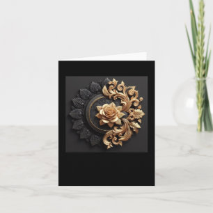 3d Gold Black Roses #6 Sticker  Card