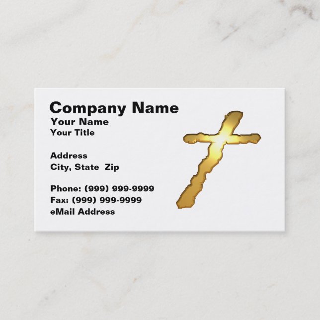 3D Gold Cross Business Card (Front)