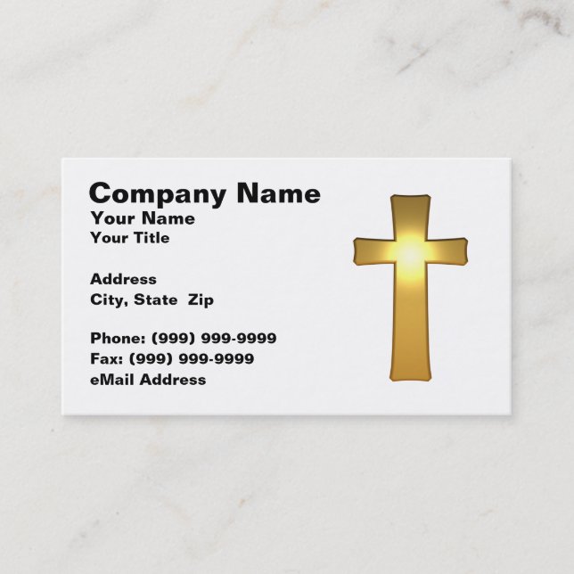 3D Gold Cross Business Card (Front)