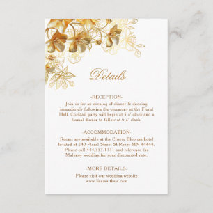 3D Gold Flowers White Enclosure Card