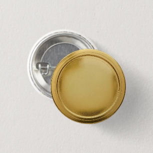 3D Gold Foil Seal Elegant Excellence Award Medal 1 Inch Round Button