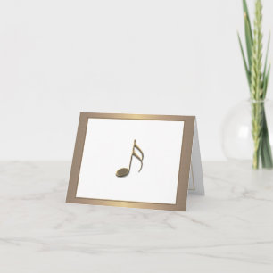 3D Gold Music Note Card personalization on back