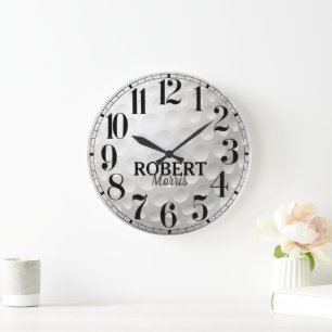 3D    Golf Ball Golfer Large Clock
