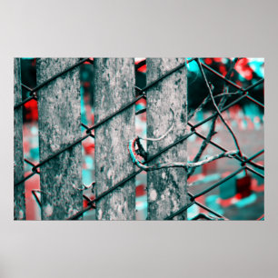 3D Graveyard Fence Poster