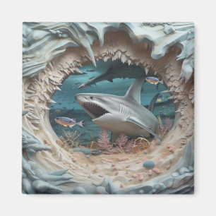 3D Great White Shark Magnet