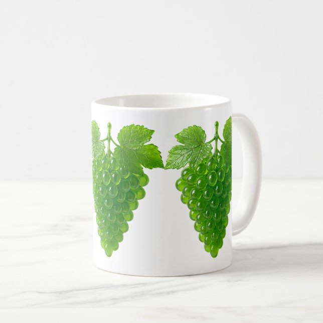 3d Green Grape Grape Coffee Mug (Front Right)