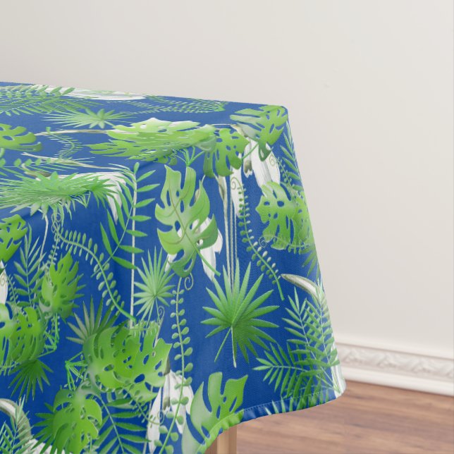 3D Green Leaves Pattern 01x4 Tablecloth (In Situ)