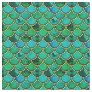 3d green scales with gold fabric