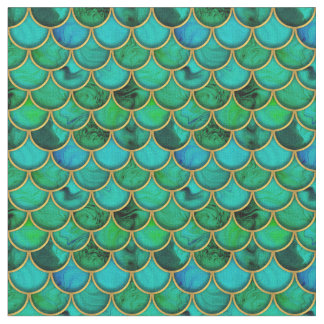 3d green scales with gold fabric