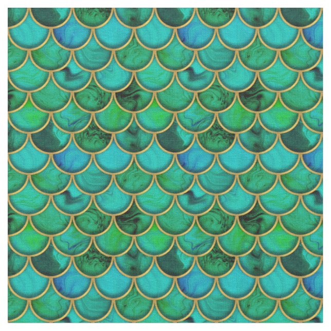 3d green scales with gold fabric (Close Up)