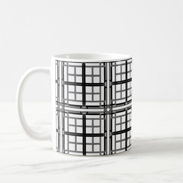 3D grey geometric abstract pattern background.3d b Coffee Mug (Left)