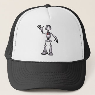 3D Halftone Sci-Fi Robot Guy Waving Trucker Hat