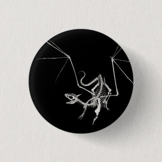 3D Halftone Skeleton Dragon 4 1 Inch Round Button
