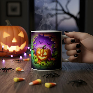 3d Halloween Pumpkin Design  Coffee Mug