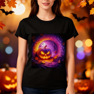 3d Halloween Pumpkin Design  T-Shirt