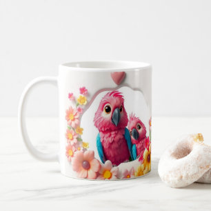 3D Happy Mother's Day Parrot and Flowers Coffee Mug