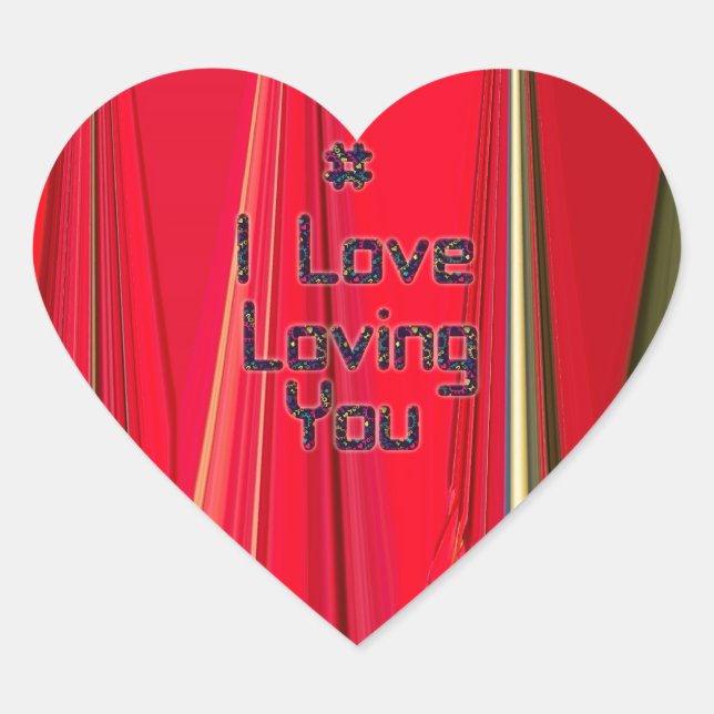 3D Hashtag Beautiful I Love Loving You Heart Sticker (Front)