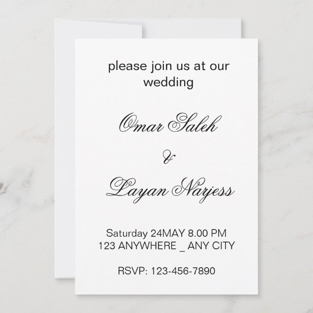 3D Heart Design Wedding Card (Back)