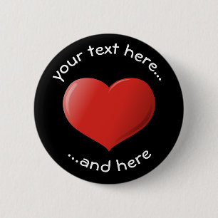 3D Heart Icon 2 Inch Round Button