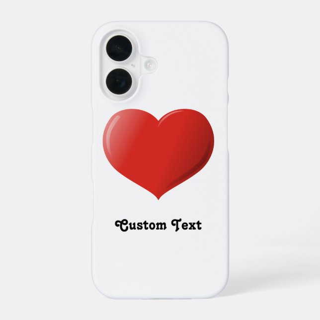 3D Heart Icon iPhone 16 Case (Back)