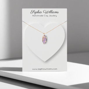 3D heart minimalist necklace display card