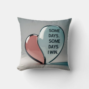 3D Heart & Tear Fusion: Emotional Metamorphosis Throw Pillow